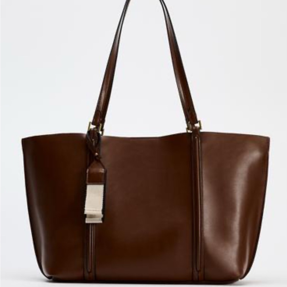 Zara Turkey Brown Faux Leather Tote with Structured Design
